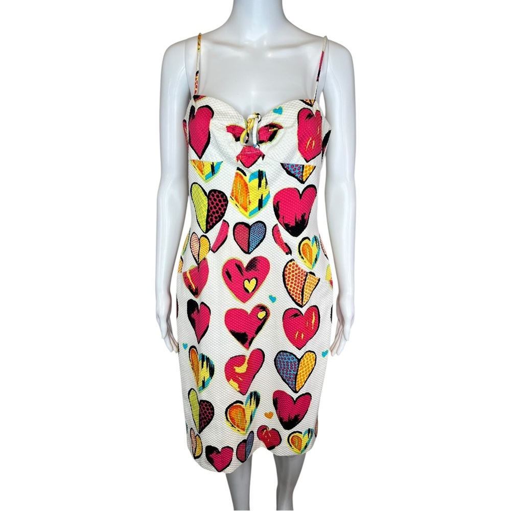 David Meister Colorful Heart Print Sheath Dress 10